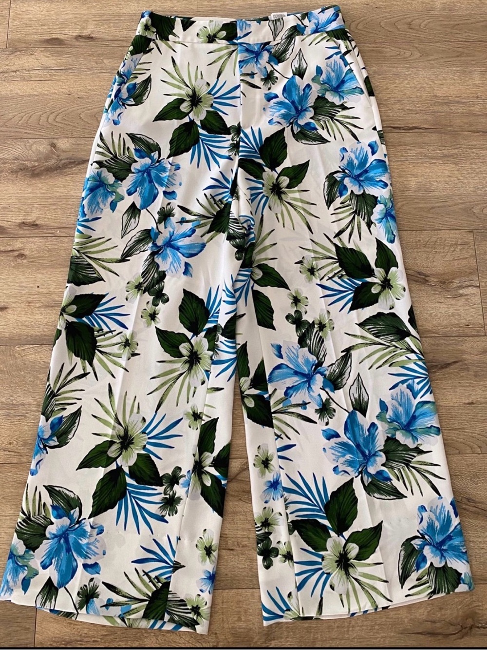 BANANA REPUBLIC FLORAL PRINT WIDE LEG PANTS 12L